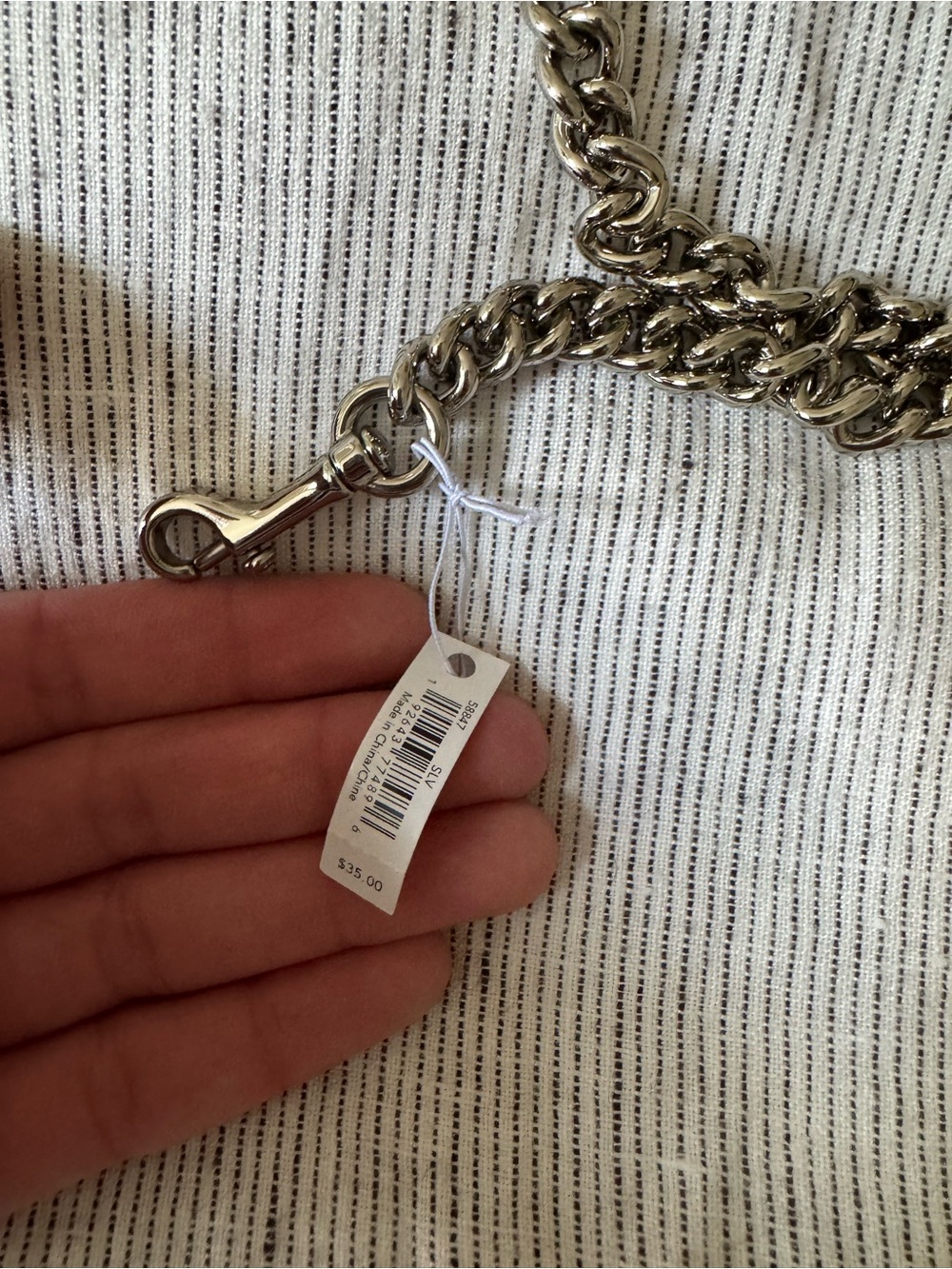 COACH Silver Chain Crossbody Strap - Picture 2 of 3